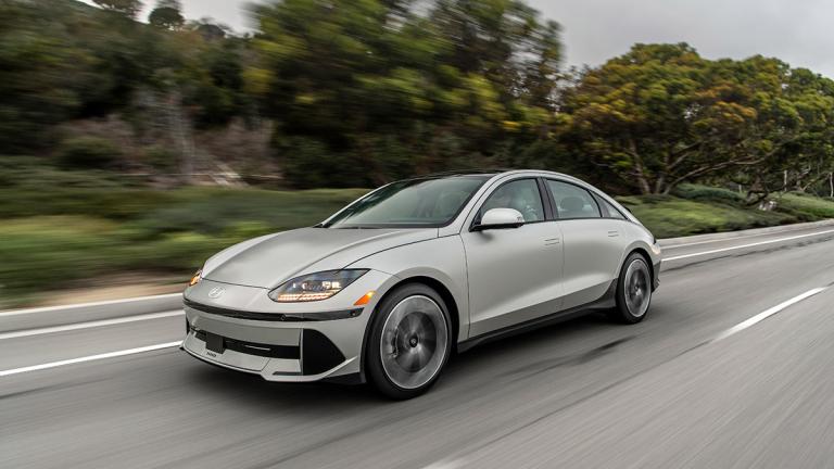 2023 Hyundai Ioniq 6 in silver.